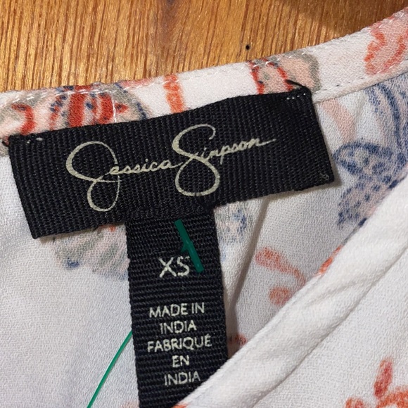 •JESSICA SIMPSON•COLD SHOULDER OPEN BACK CURTAIN FRONT FLORAL ROMPER SIZE XS - Picture 8 of 11